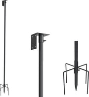 Pannello di Supporto per Uccelli Universale 203 cm con Piede Regolabile a 5 Viti per Esterno, Giardino, Nero, Kit Base per Stazione Meteorologica (Senza Abitino per Uccelli)