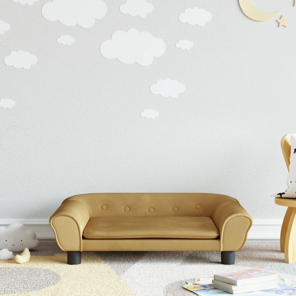 Divano | Divano da soggiorno | Sofa per Bambini Marrone 70x45x26 cm in Velluto