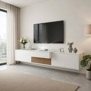 Cassettiera TV bianca in truciolato lunghezza 180 cm