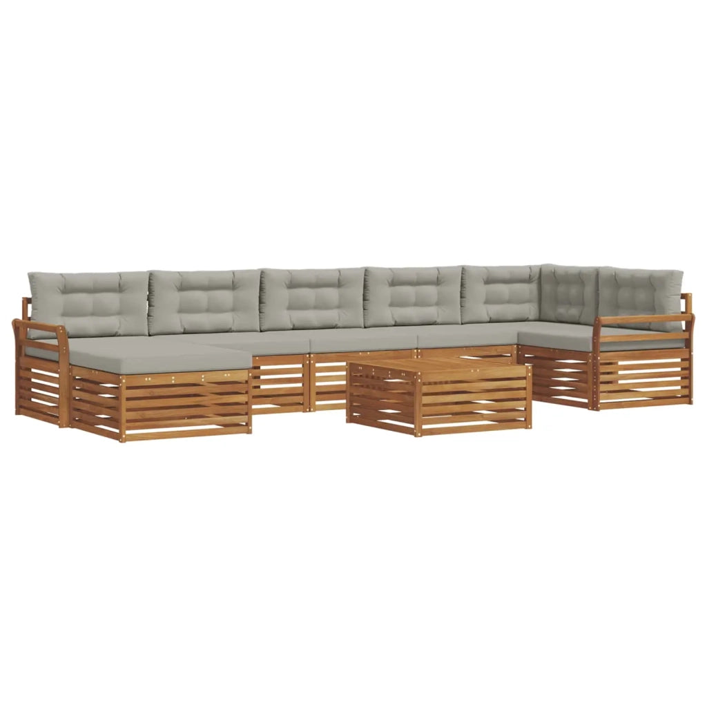 Set di divani da esterno 8 pcs Grigio Naturale e Chiaro 3373861