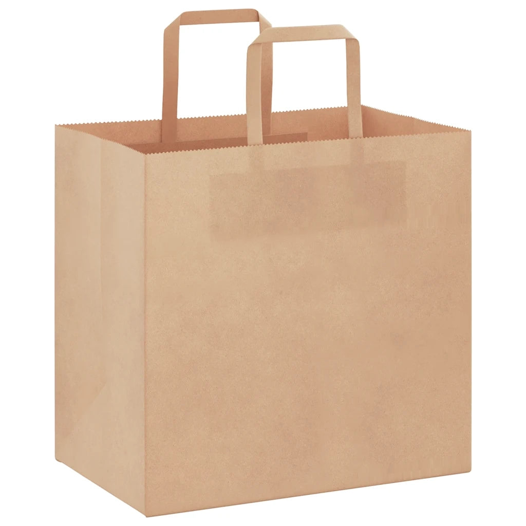 Sacchetti di Carta 250 pz con Manici Marrone 26x17x25 cm 4101815