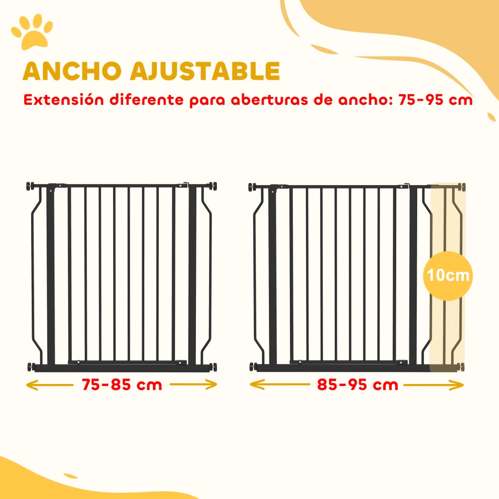 Cancello per Bambini e Animali Domestici ¨C Minimal ¨C Nero 75-95 cm