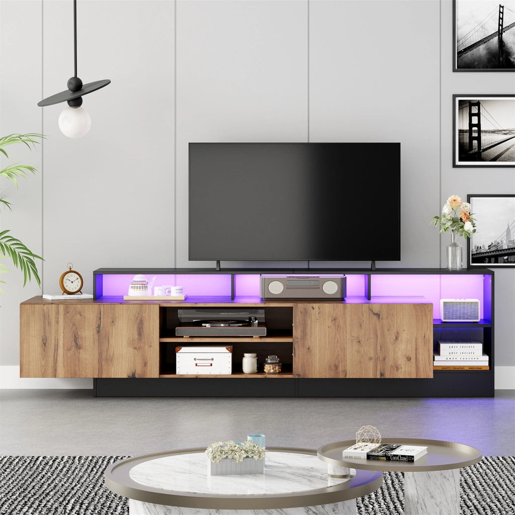 MOBILE TV 190x40x48,5 cm con LED rovere e nero