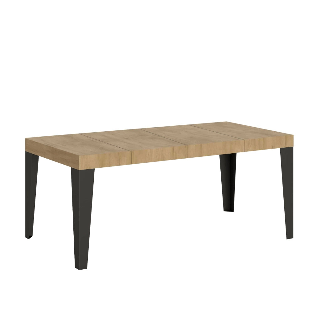 Tavolo allungabile 90x90/246 cm Flaris Premium Quercia Natura telaio Antracite