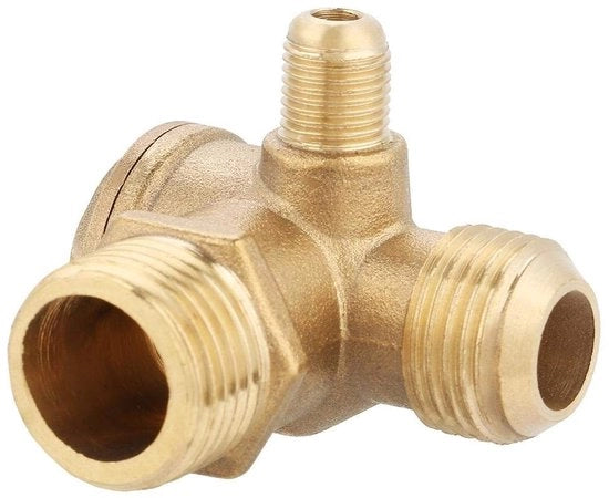 Termostato a 3 vie 90 gradi - Valvola di ritorno - Materiale in ottone - Elevata prestazione - Resistente alla pressione - Resistente alla corrosione