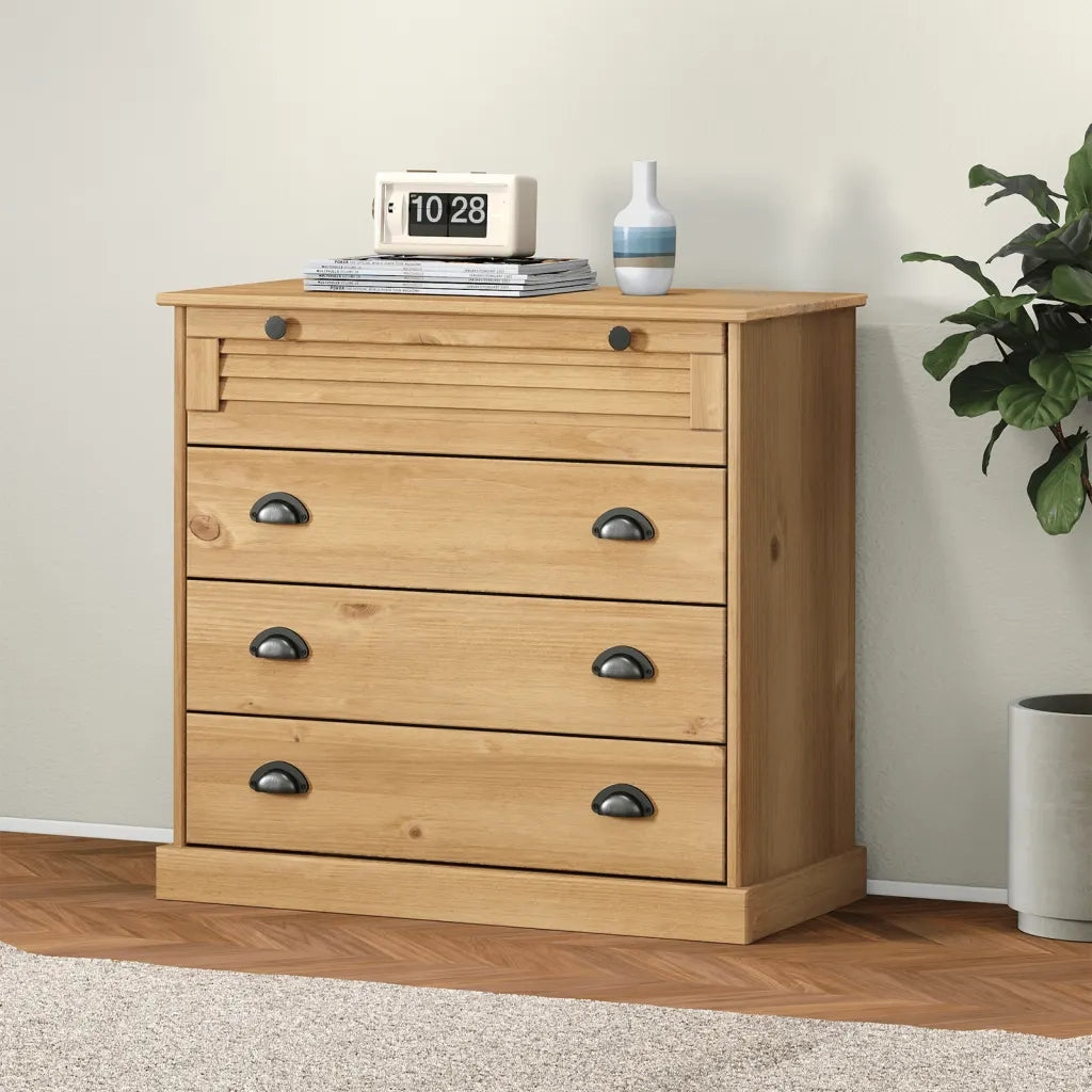 Cassettiera VIGO 80x40x76 cm in Legno Massello di Pino CFW9768376