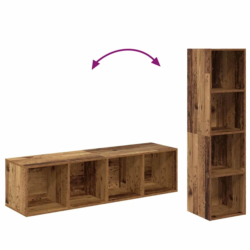 Set mobile TV 2 pcs Legno vecchio 37 x 37 x 142,5 cm 3393525