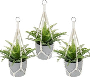 Set di 3 pezzi di pendente per interni - Stile boho - Corda di cotone - Adatto per interni, esterni, giardino, balcone, terrazzo e finestra (50 cm)