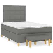 Giroletto a Molle con Materasso Grigio Scuro 120x190cm Tessuto
