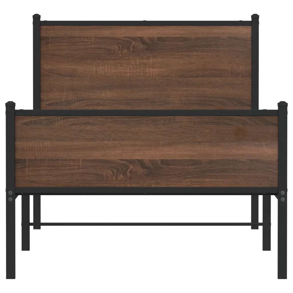 Giroletto senza Materasso-Struttura Letto in Metallo Rovere Marrone 80x200 cm 631791