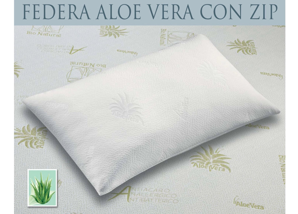Copricuscino Guanciale Aloe Vera - 50x80 - Bianco