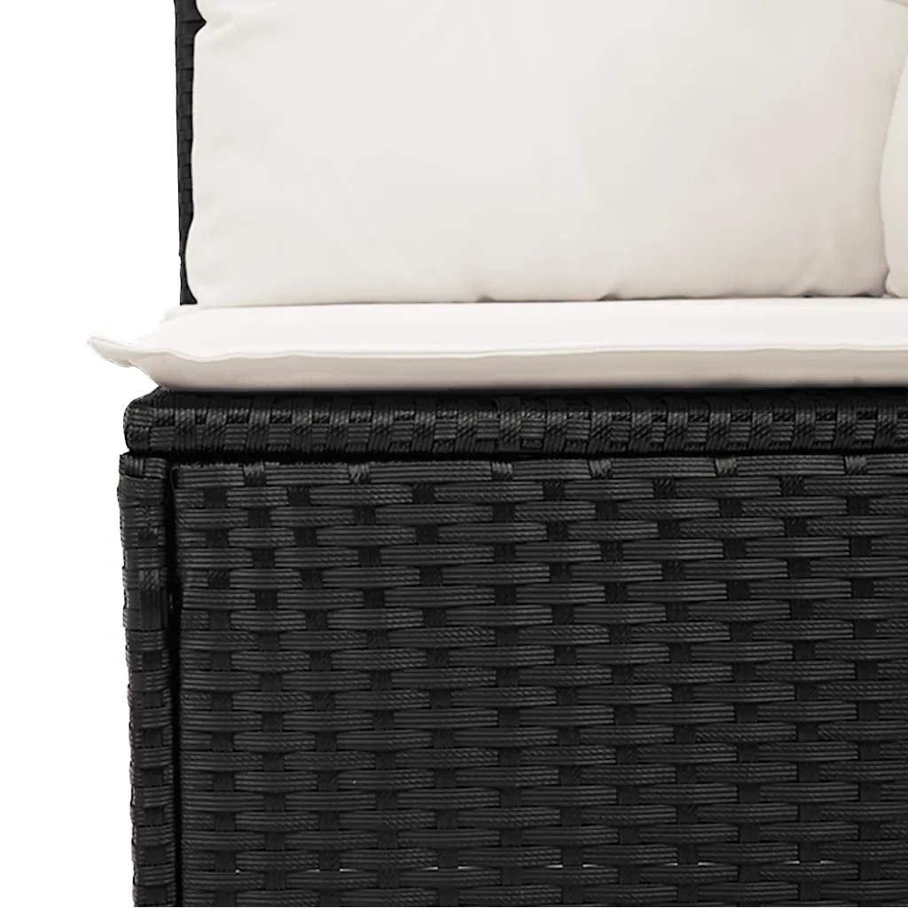 Set Divani da Giardino con Cuscini 7pz Nero Polyrattan 3267306
