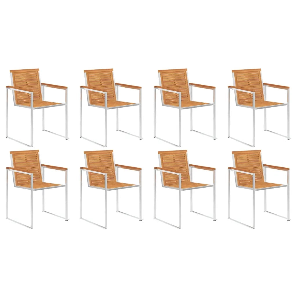 Sedie da Giardino con Cuscini 8 pz in Legno Massello di Acacia 3078529