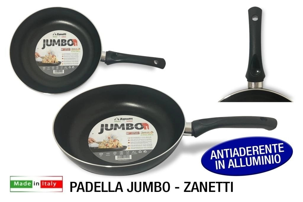 Padella Antiaderente in alluminio nero metallizzato jumbo 18 cm zanetti