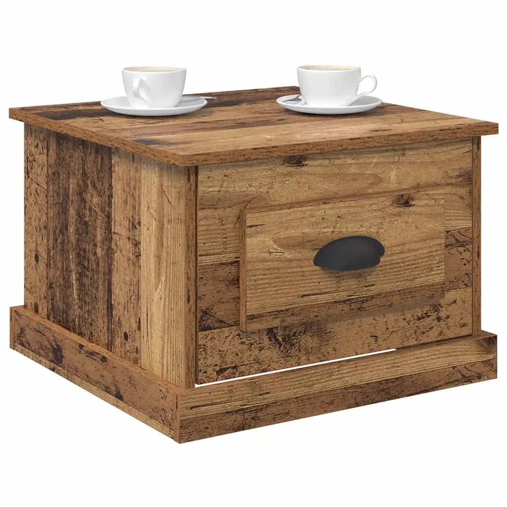 Tavolino da salotto | Tavolino da caff¨¨ | Tavolino da Soggiorno con cassetto Legno vecchio 50 x 50 x 35 cm