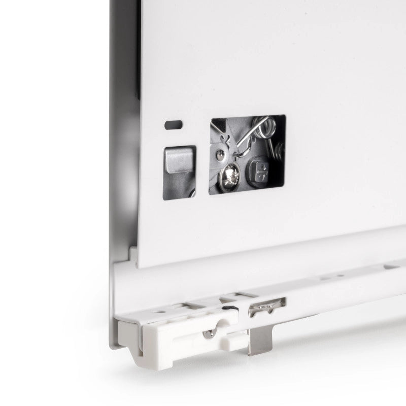 Cassetto esterno Vertex con regolazione 3D altezza 93mm, 40kg, profondità 450mm, Acciaio, Verniciato alluminio