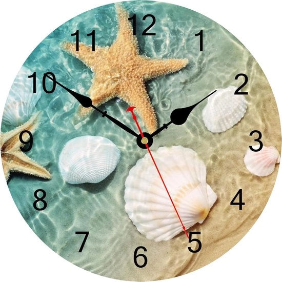Ora Cieca in Legno per Parete 20 cm con Decorazione di Oche e Mare