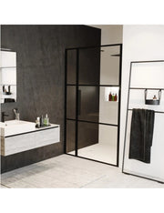 Porta doccia a battente in nicchia GRID 104 RIHO 110x200 cm