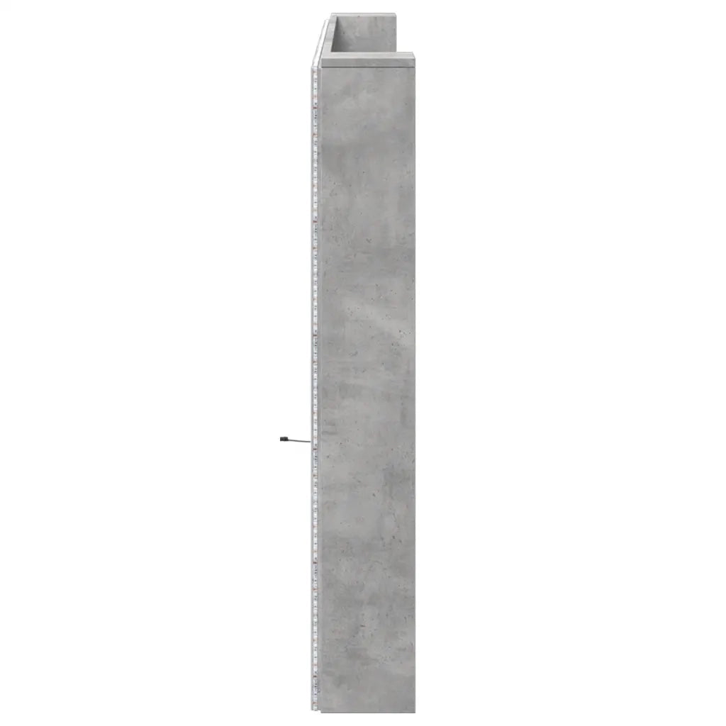 Testiera | Testata con Contenitore a LED Grigio Cemento 220x16,5x103,5 cm
