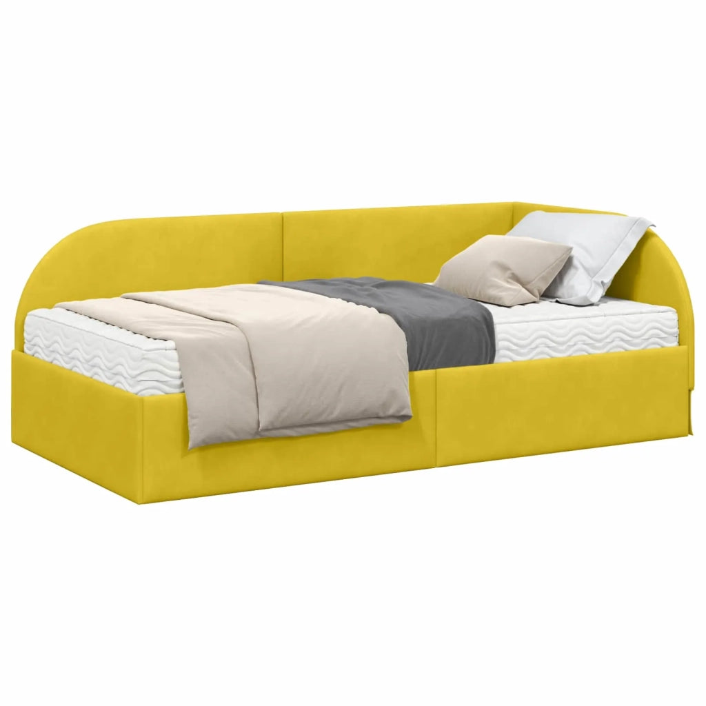 Struttura Letto Angolare con Materasso 2 pcs Giallo Velluto 3394210