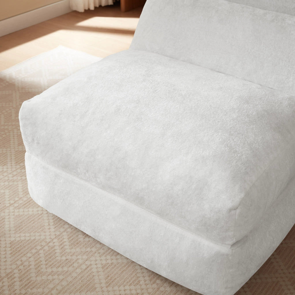 Poltrona/sofa singolo dal design moderno, colore bianco, struttura in foam