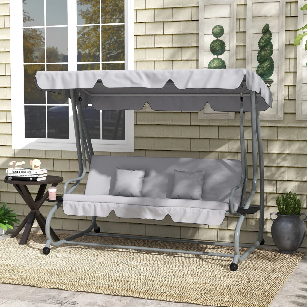 2-in-1 Tetto Inclinabile Multifunzione Alta Resistenza Carico 340kg 200×120×164cm Grigio