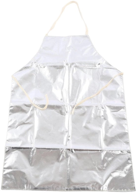 Schort di Lavoro Resistente al Calore 1000 °C, con Foglio di Alluminio, Cotone, Abbigliamento da Lavoro ad Alta Temperatura, Anti-Splatter, Resistente al Fuoco, per Cucina, Cucina, BBQ, Disegno, #011, #011