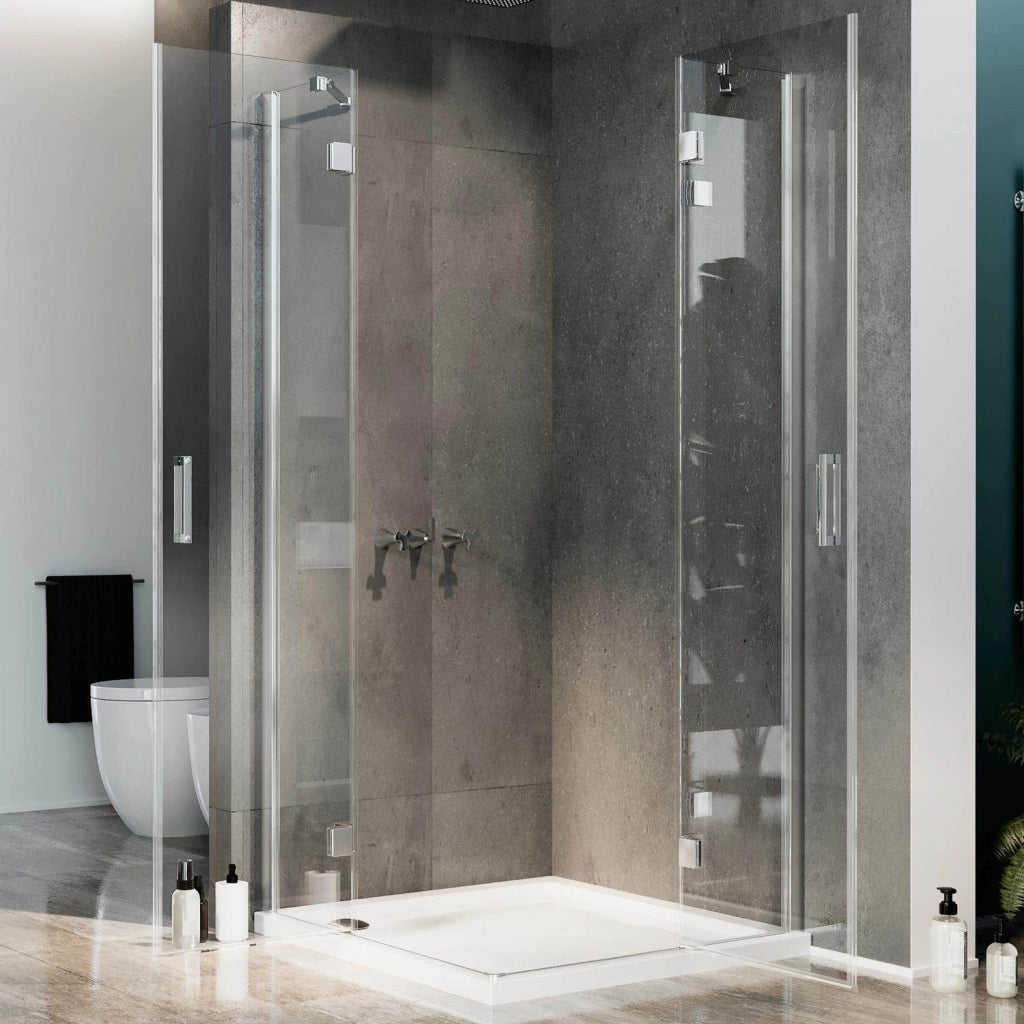 Box Doccia 70x100 CM H190 Trasparente con Easyclean mod. Flip Anta + Anta Ap. Battente