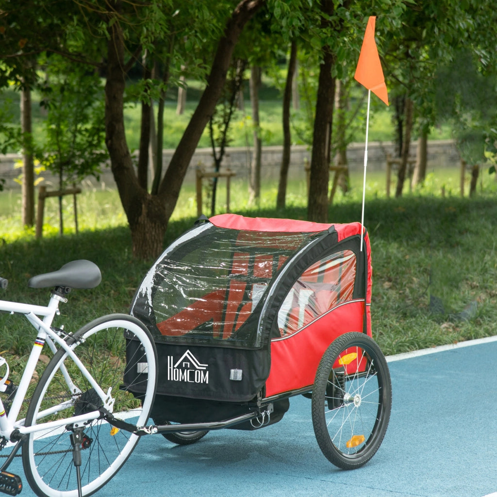 Carrello per Biciclette Bambini con Sicurezza ¨C zephmum ¨C Rosso 140x88x90 cm