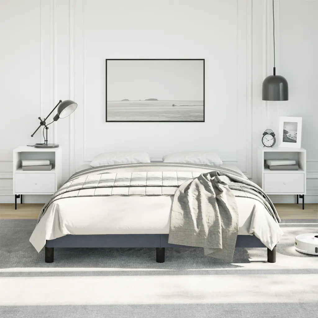 Struttura letto senza Materasso Grigio Scuro 137x190 cm Velluto integrale 347007