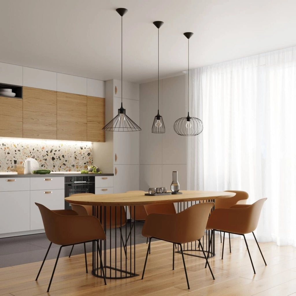 Lampada a sospensione industriale ELINA nera E27 15W