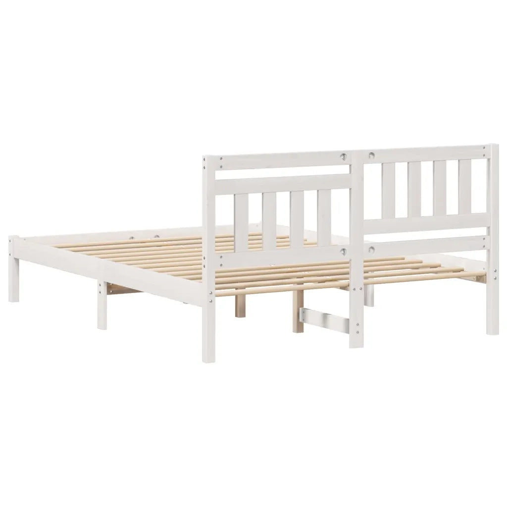 Struttura del letto-Giroletto-Rete del Letto Bianco 135 x 190 cm Pino massello 567628