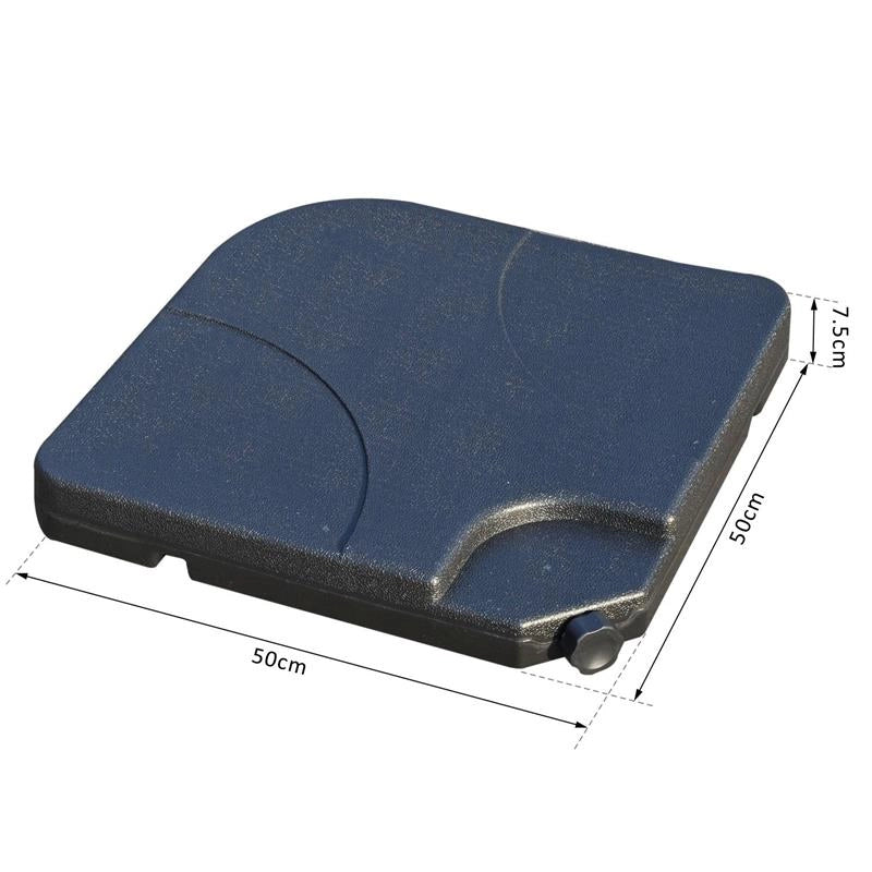 SET 4 PZ BASE PER OMBRELLONE DA GIARDINO IN PLASTICA 50 × 50 × 7.5CM