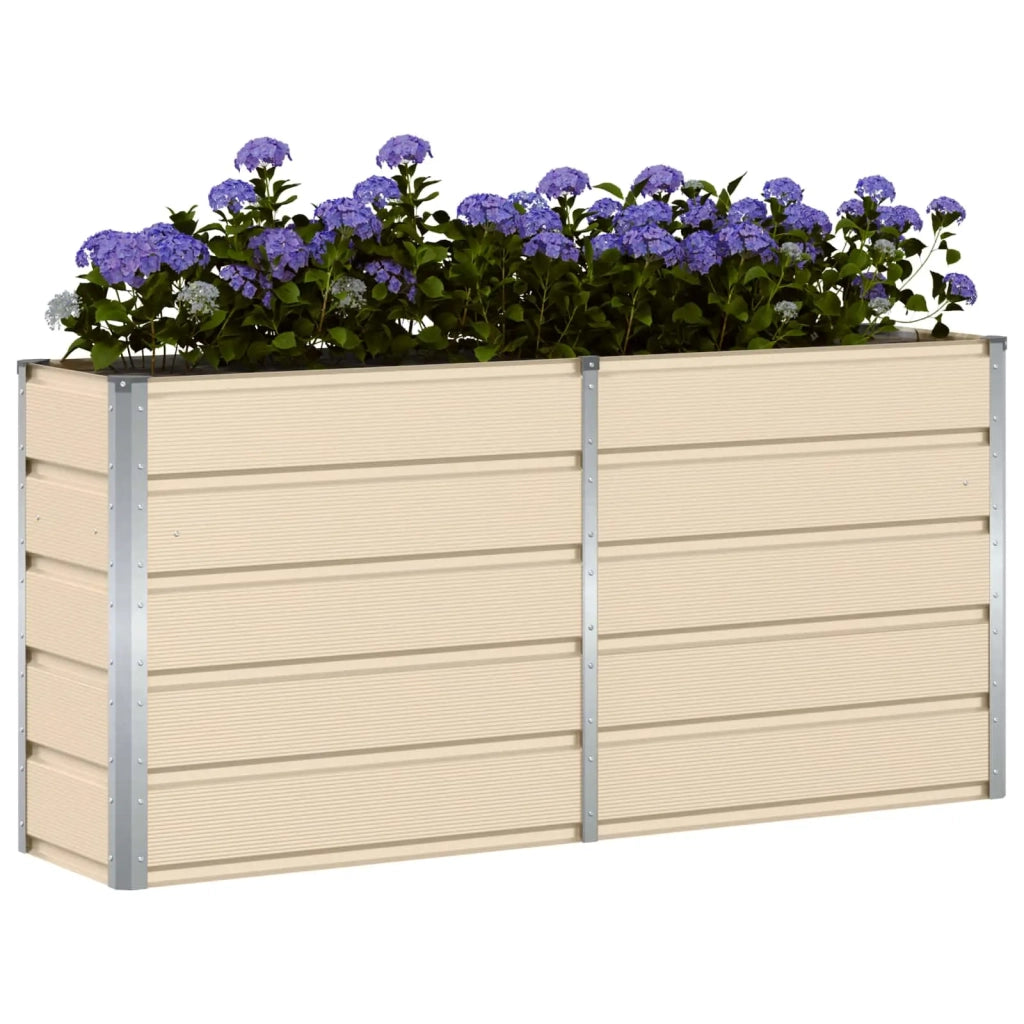 Fioriera | Cassetta per fiori | Vaso Avorio 160 x 40 x 75 cm Acciaio