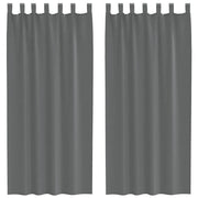 Tende in Voile con Passanti 2 pz Grigio Scuro 140x245 cm