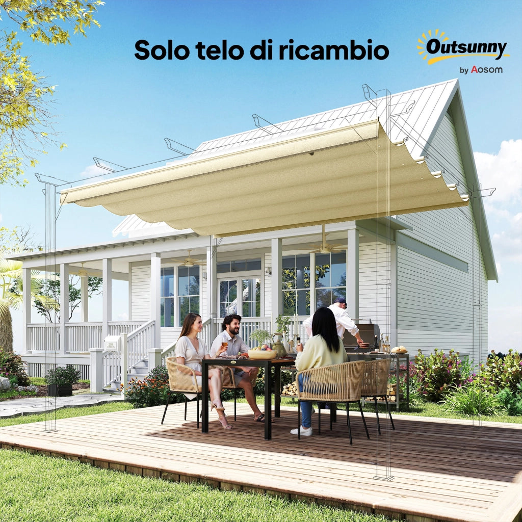 Tetto di Ricambio per Gazebo 3x3m ¨C Xylo ¨C Poliestere Crema 250x255cm
