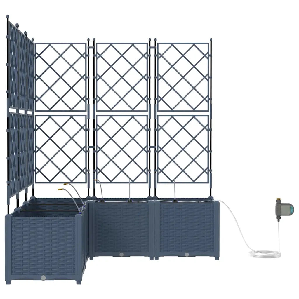 Vaso da giardino 5 pcs Grigio Plastica 42002879