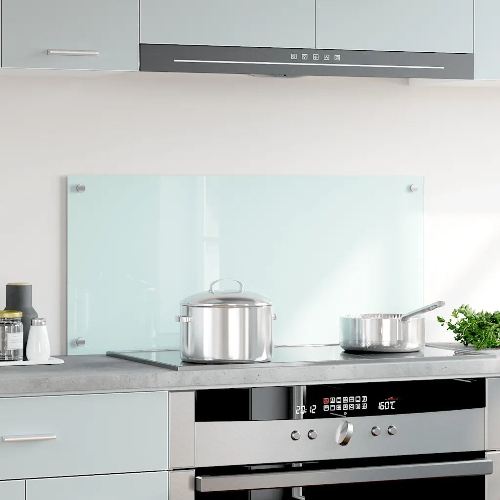 Paraschizzi per Cucina-Protezione parete cucina Bianco 90x40 cm in Vetro Temperato