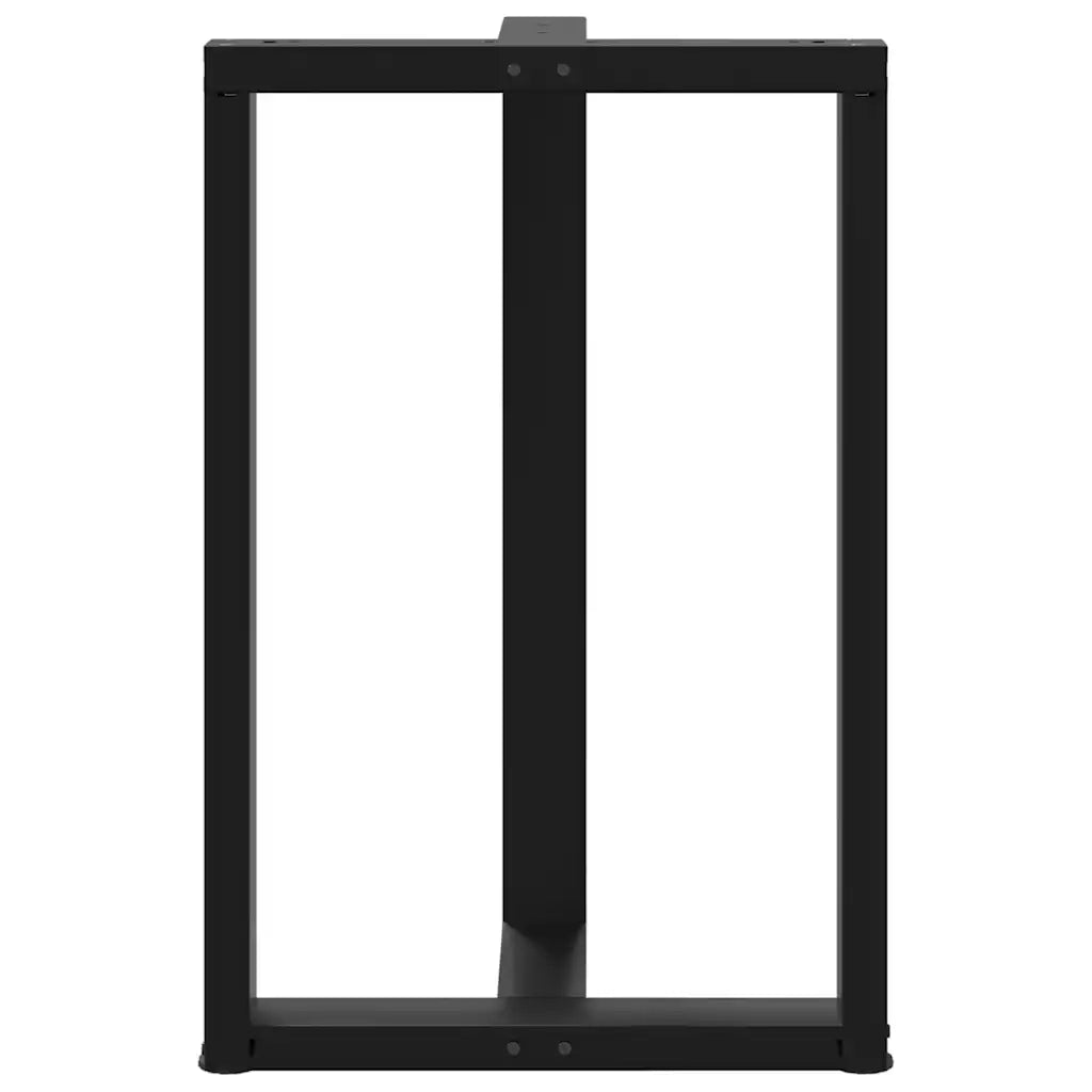 Gambe per tavolo da bar a forma di T 2 pz | Piede del tavolo nere 60x35x(90-91) cm in acciaio