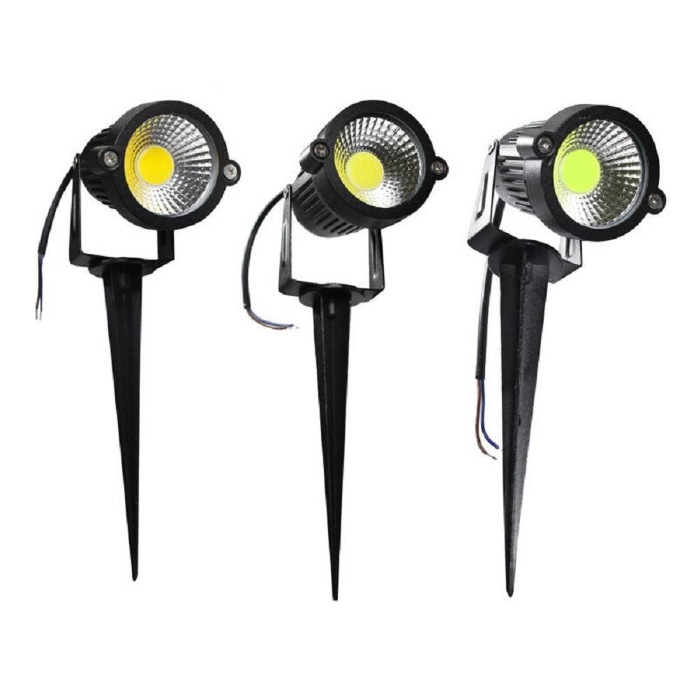 Trade Shop - Faretto Led Cob 5 W Picchetto Esterno Giardino Es06 Luce 4000k 6500k 3000k Verde - -bianco Naturale      -