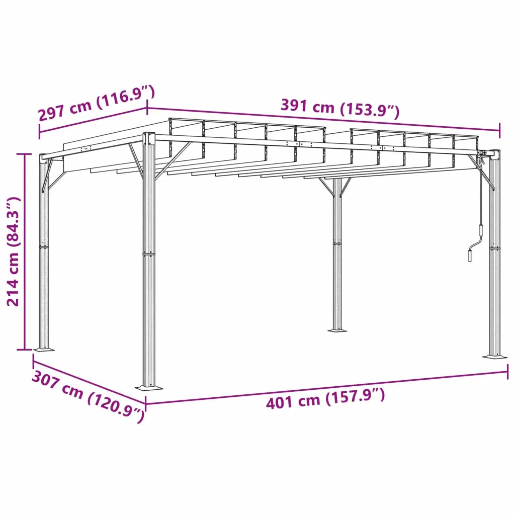 Gazebo con tetto ventilato Verde 3 x 4 x 2,14 m 42030525