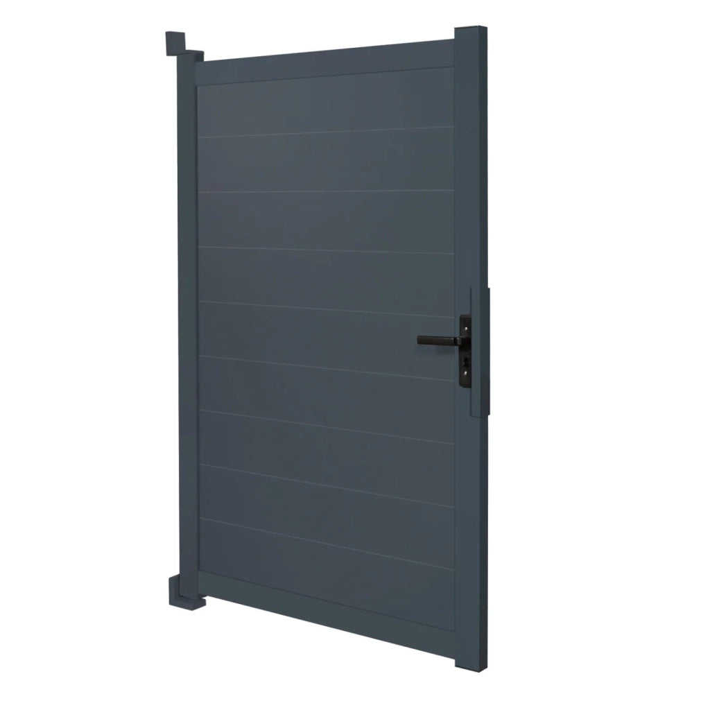IDMarket - Porta a battente 100 x 160 cm in alluminio grigio antracite