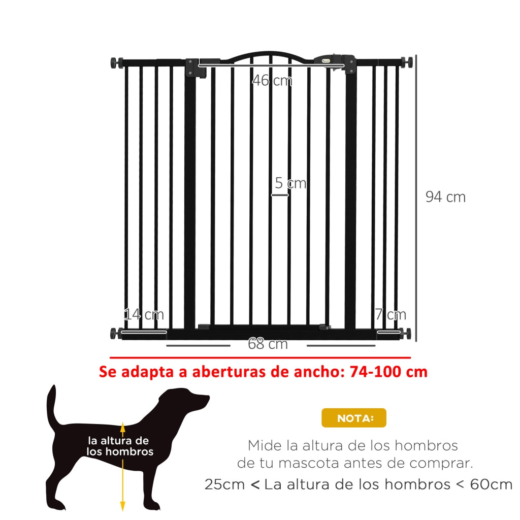 Barriera di Sicurezza per Cani con Larghezza Regolabile 76-104 cm ¨C Minimal ¨C Nero