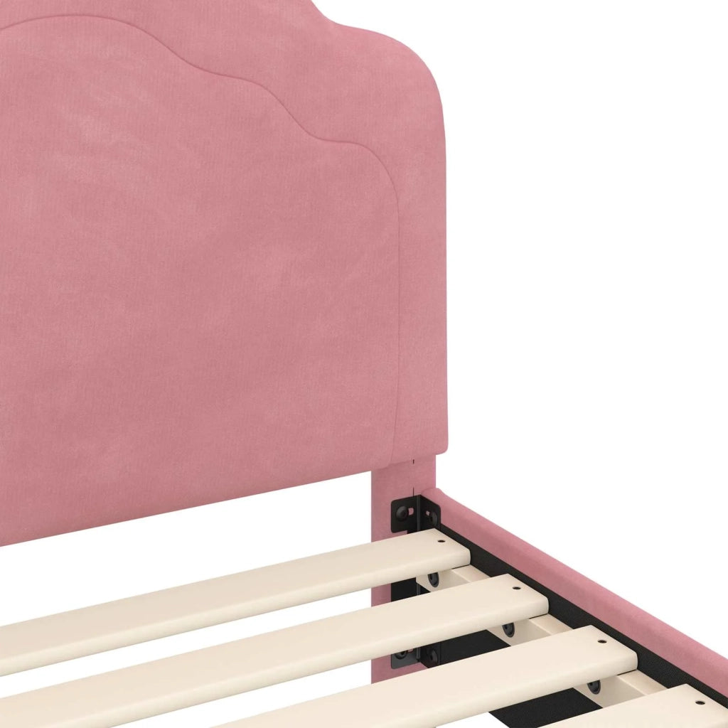 Struttura letto bambini con testata Rosa 80 x 200 cm Velluto 42010946