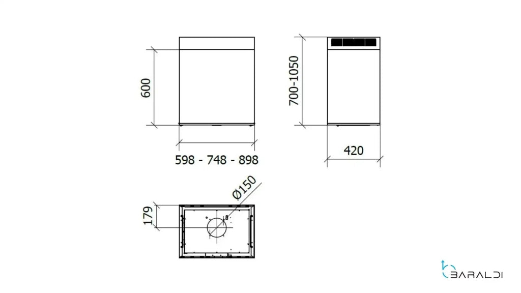 Cappa a parete GINZA PARETE cm 75 - Inox - 800 m3/h