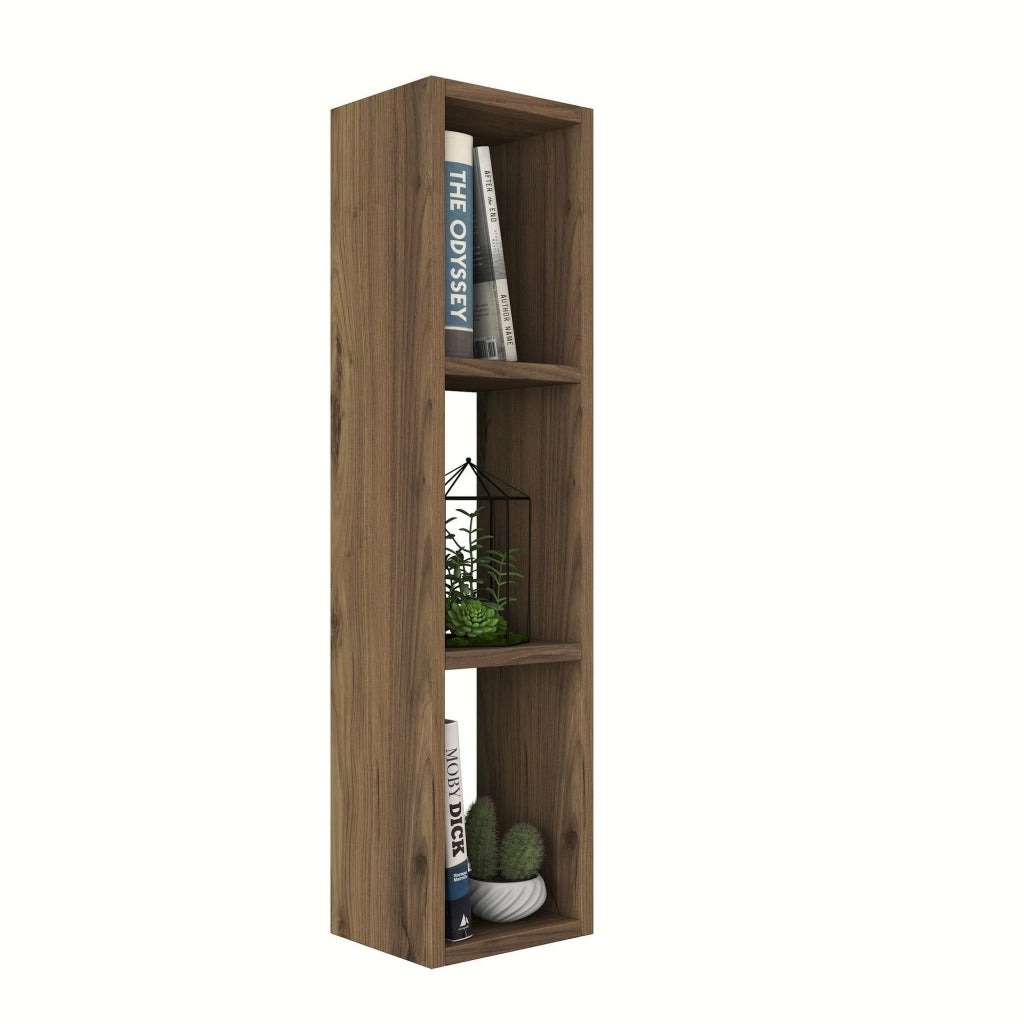 Belgrado, Mensola 3 Ripiani, 22x19x90h cm Marrone Noce