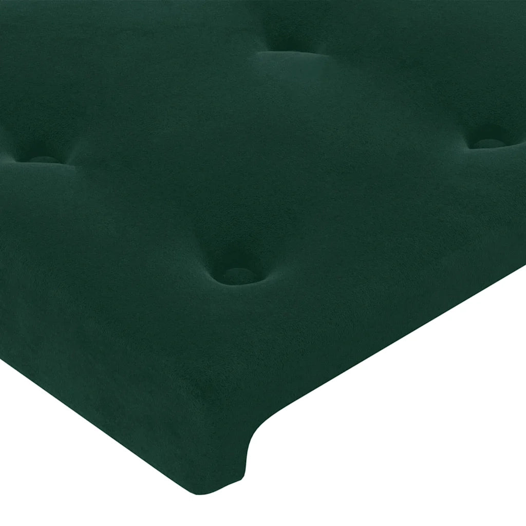 Testiera | Testata a LED Verde Scuro 200x5x118/128 cm in Velluto