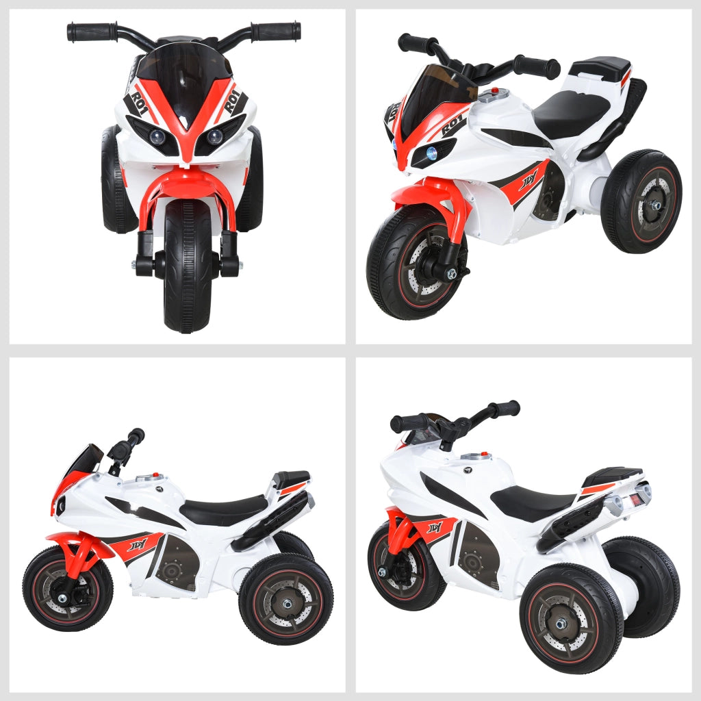 Moto Giocattolo a 3 Ruote per Bambini ¨C Minimal ¨C Bianco e Rosso