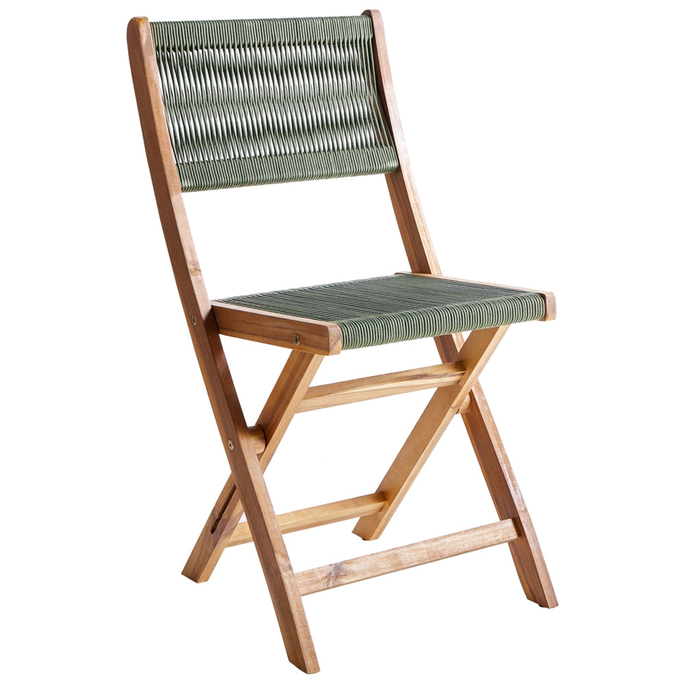 Set da pranzo da giardino Verde Tavolo in legno di acacia 120 x 60 cm 4 sedie da esterno