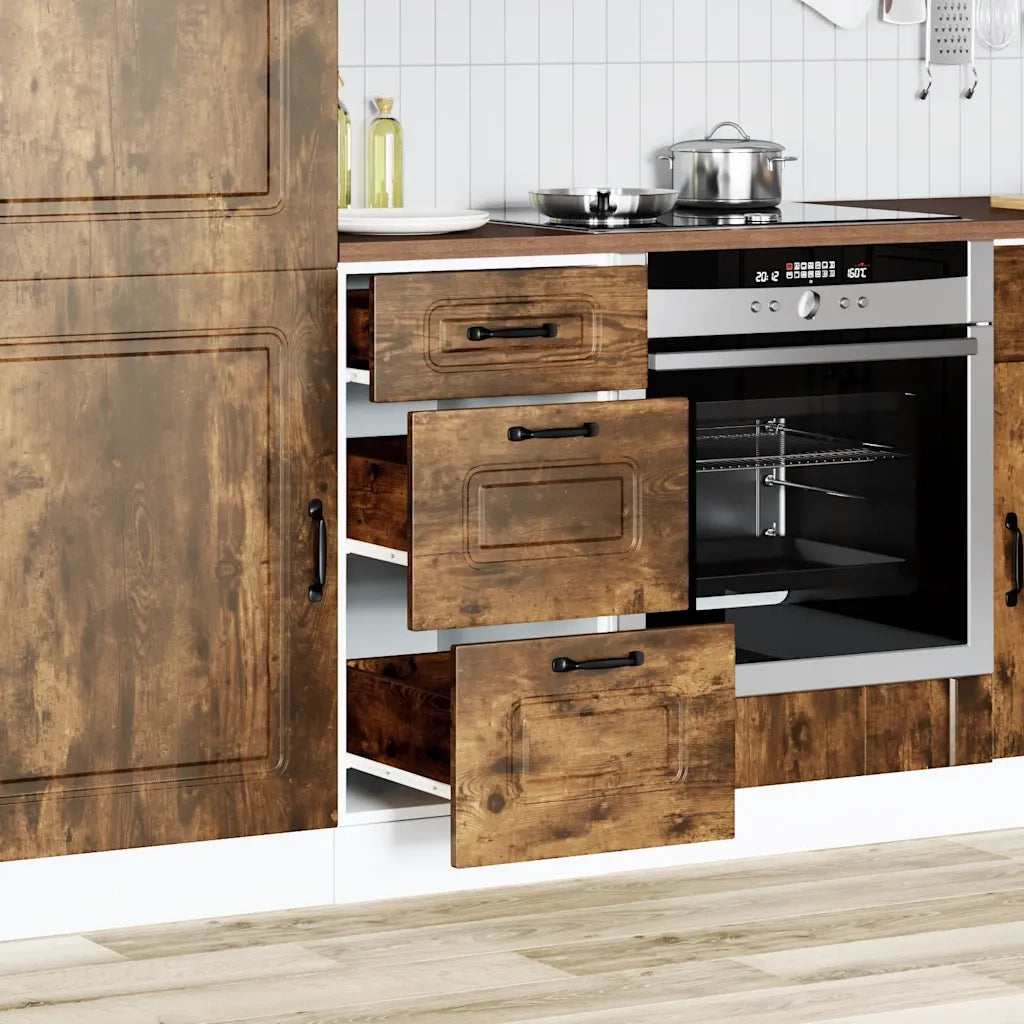 Pensile da cucina | Base da Cucina Kalmar Rovere Fumo in Legno Multistrato